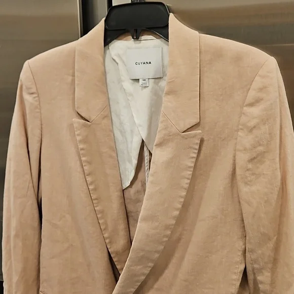 💕CUYANA💕 Linen Blend Blazer ~ Cream Small